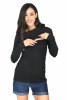 MijaCulture – 3 in1 maternity hoodie, for breastfeeding and after „Neli” M007 black